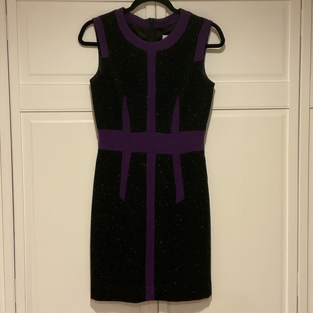 Milly Black and Purple Mini Dress